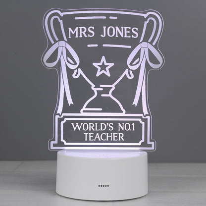Personalised Trophy LED Colour Changing Night Light