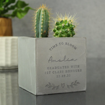 Personalised Free Text Concrete Plant Pot