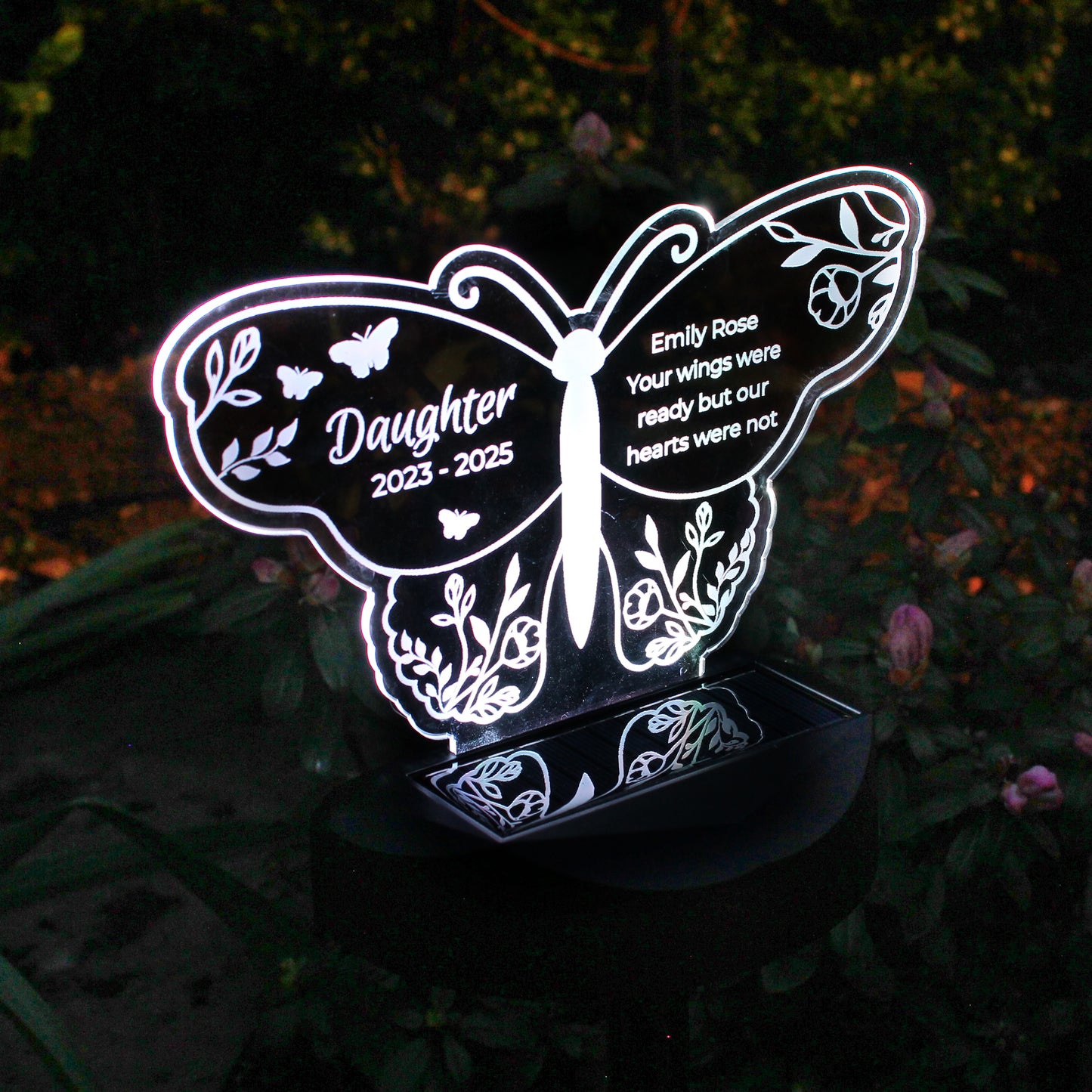 Personalised Butterfly Memorial Solar Light