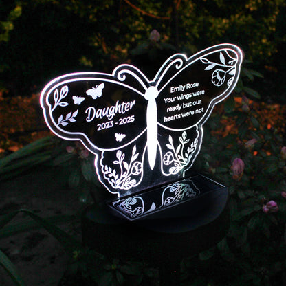 Personalised Butterfly Memorial Solar Light