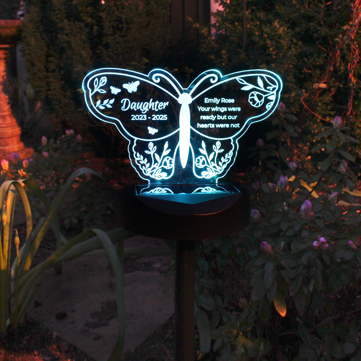 Personalised Butterfly Memorial Solar Light