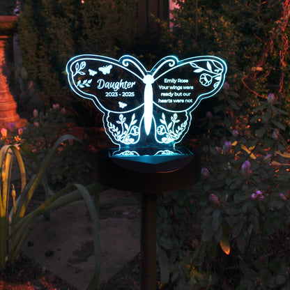 Personalised Butterfly Memorial Solar Light