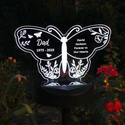 Personalised Butterfly Memorial Solar Light