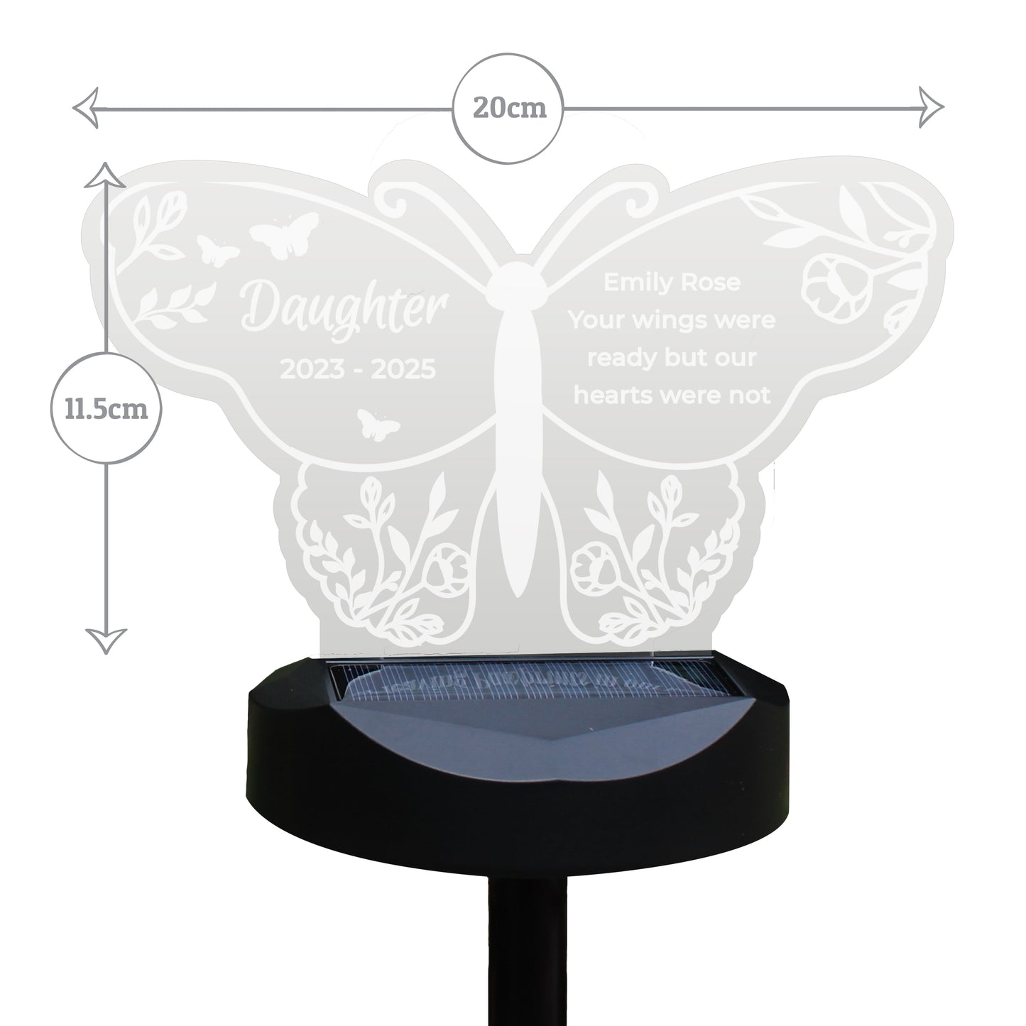 Personalised Butterfly Memorial Solar Light