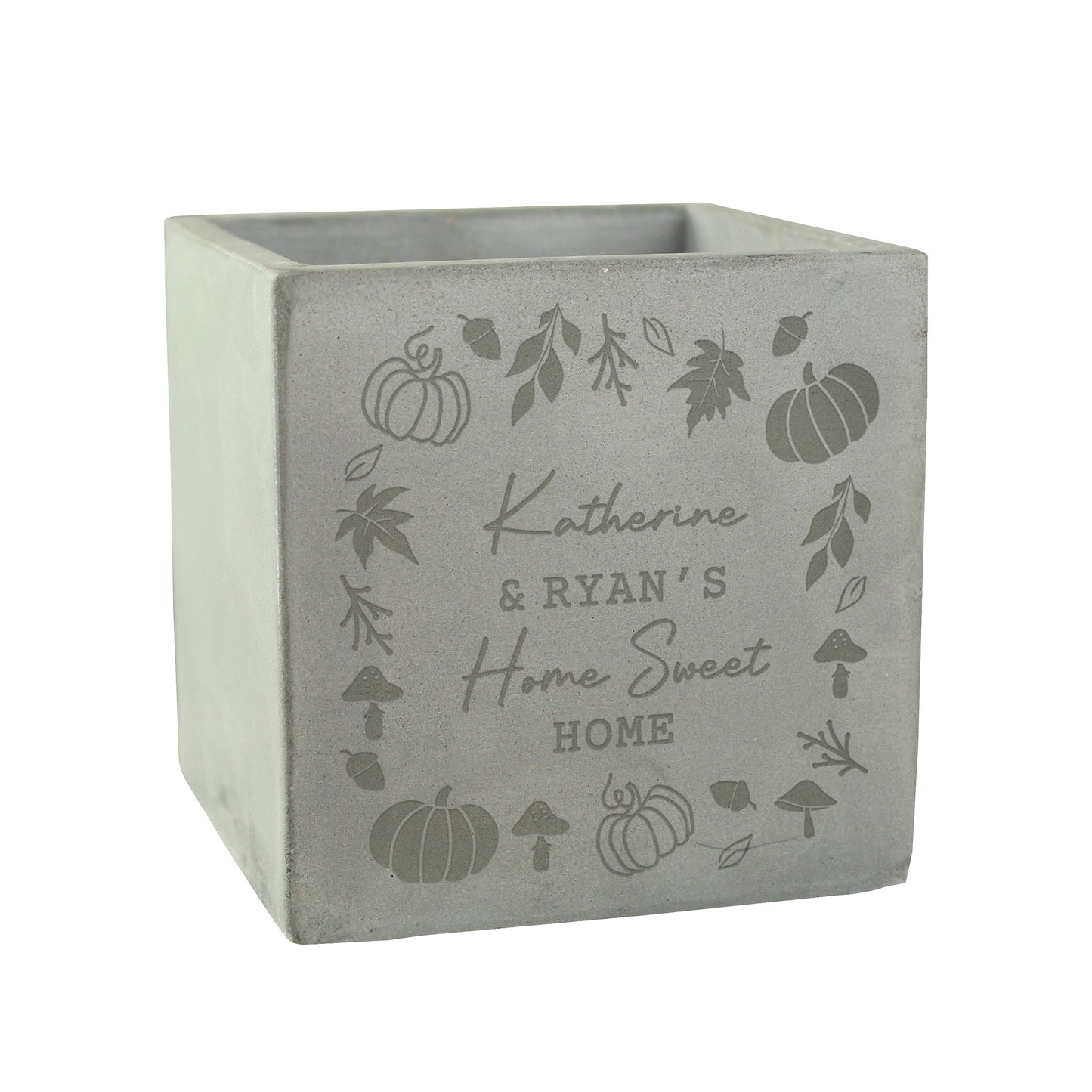 Personalised Pumpkin Concrete Plant Pot