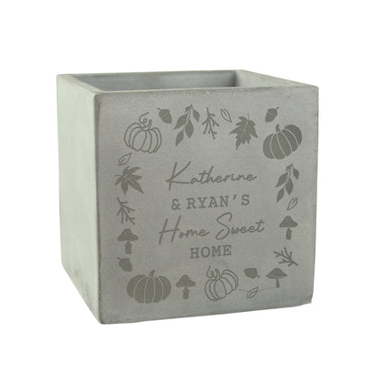 Personalised Pumpkin Concrete Plant Pot