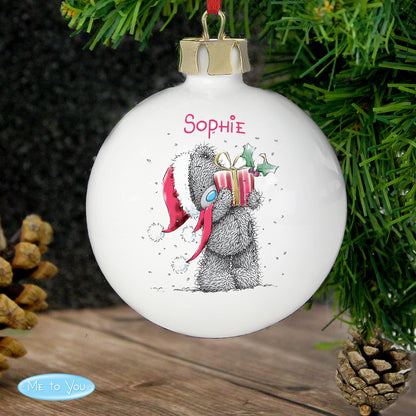 Personalised Me To You Christmas Present Bauble