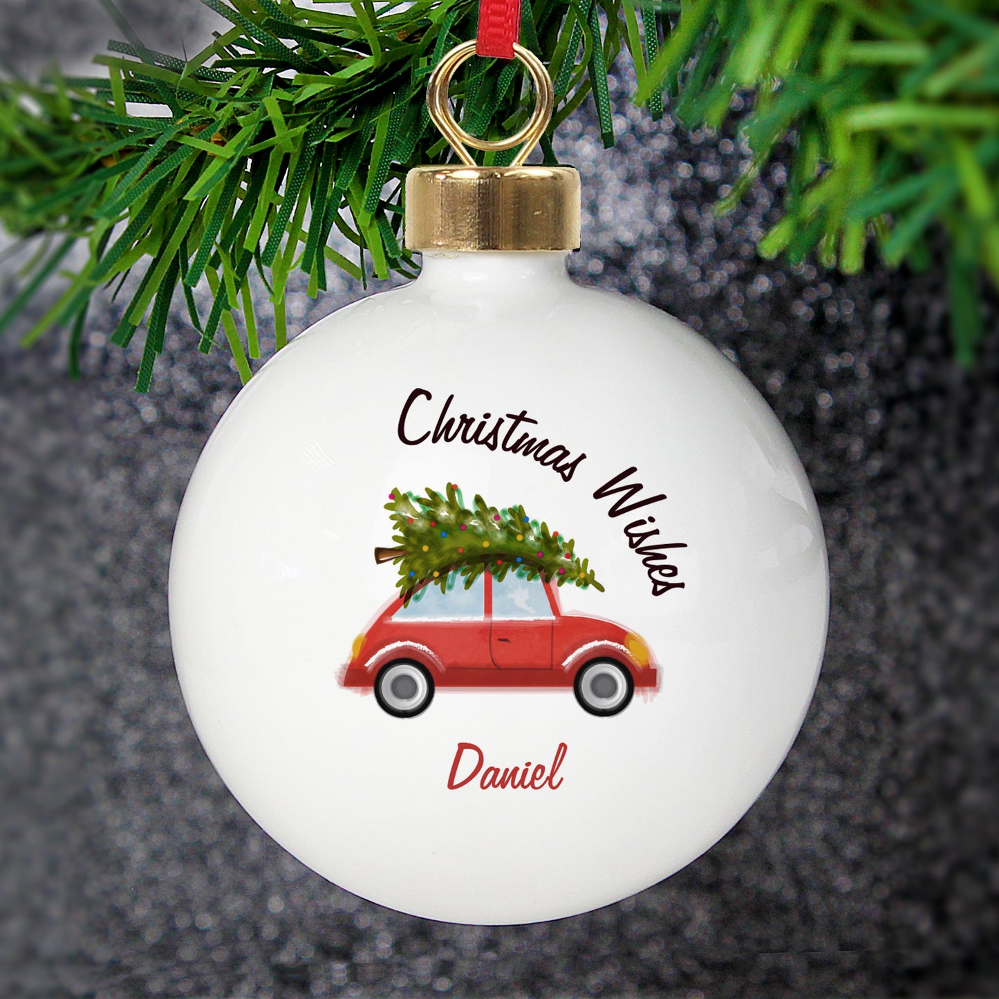 Personalised 'Driving Home For Christmas' Bauble