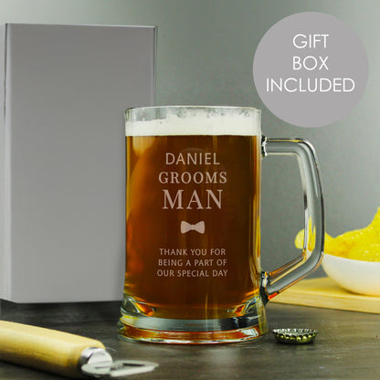 Personalised Groomsman Pint Stern Tankard