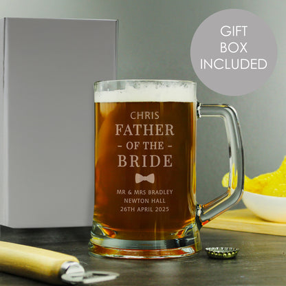 Personalised Father of the Bride Pint Stern Tankard