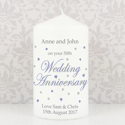 Personalised Anniversary Pillar Candle