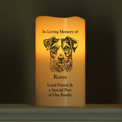 Personalised Dog Breed Memorial LED Candle