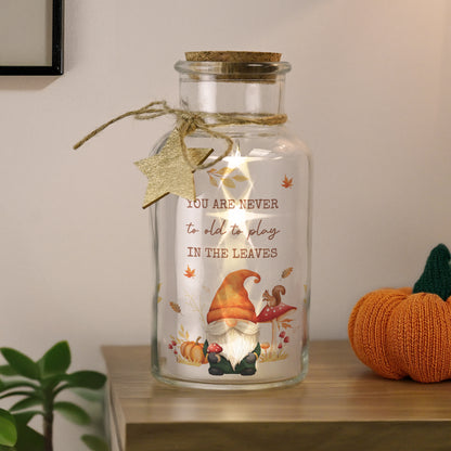 Personalised Autumn Gonk LED Light Up Jar