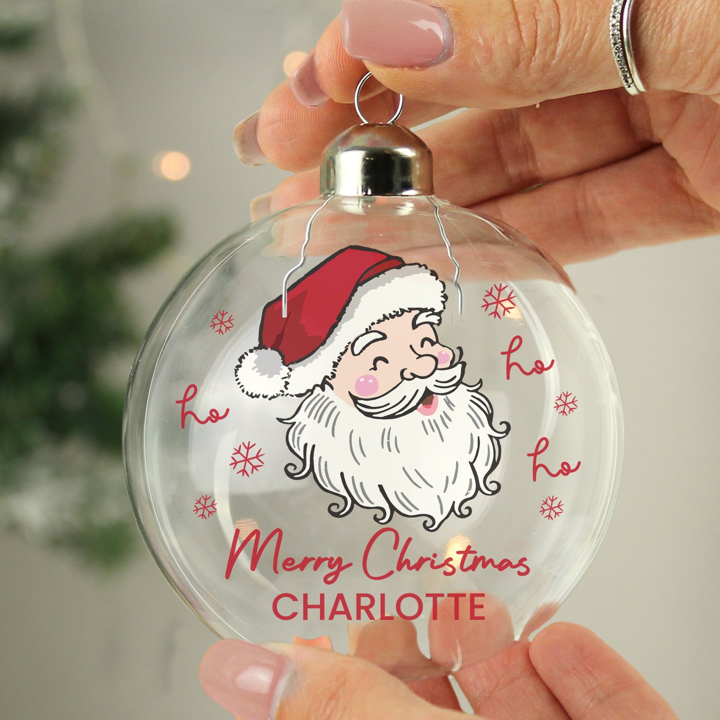 Personalised Santa Glass Bauble
