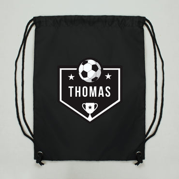 Personalised Football Banner Black Kit Bag
