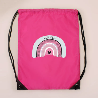Personalised Pastel Rainbow Pink Kit Bag