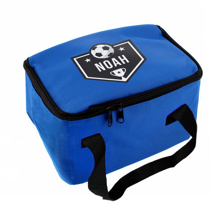 Personalised Football Blue Lunch Bag