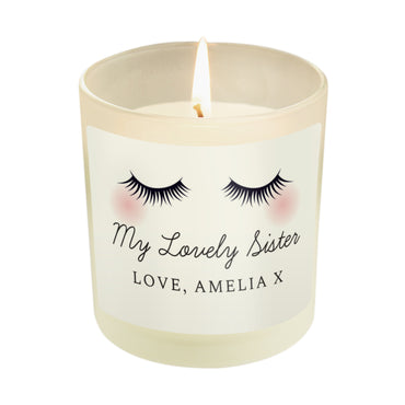 Personalised Eyelashes Scented Jar Candle