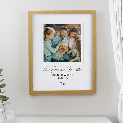 Personalised Pet Photo Upload Oak Framed Print