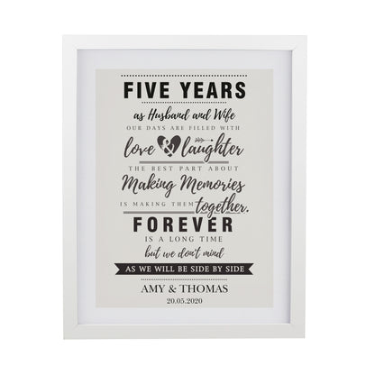 Personalised Anniversary White Poster Frane