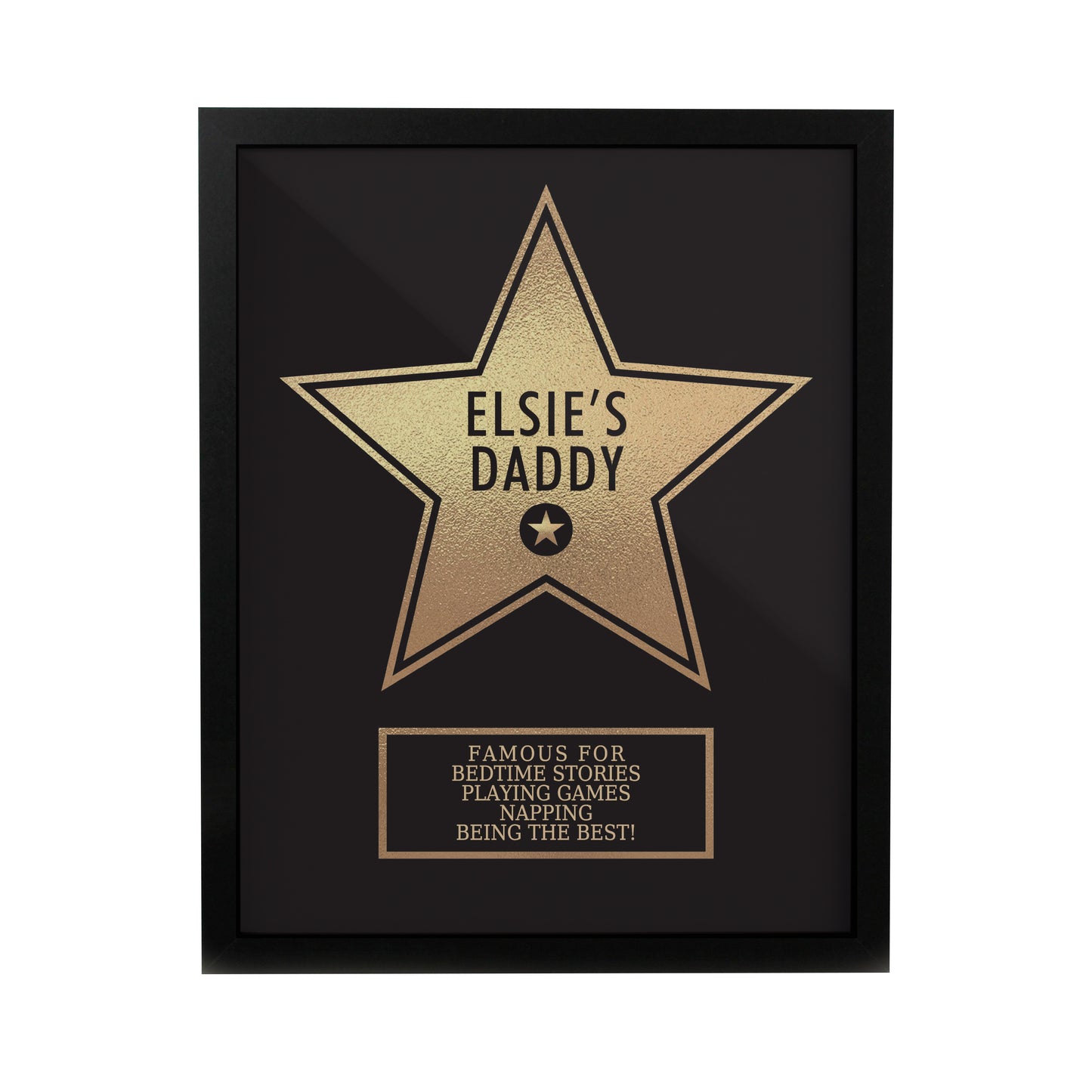 Personalised Star Award Black Poster Frame
