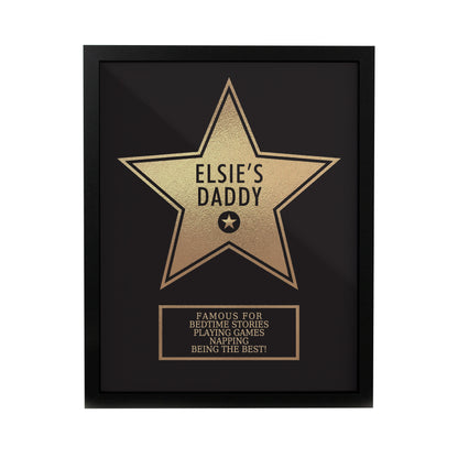 Personalised Star Award Black Poster Frame