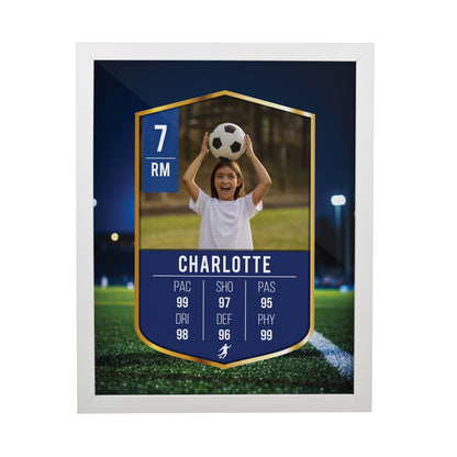 Personalised Photo Upload Football Card Football White Poster Frame