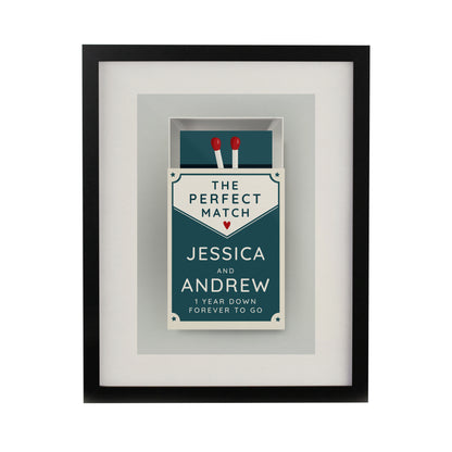 Personalised Perfect Match Black Poster Frame