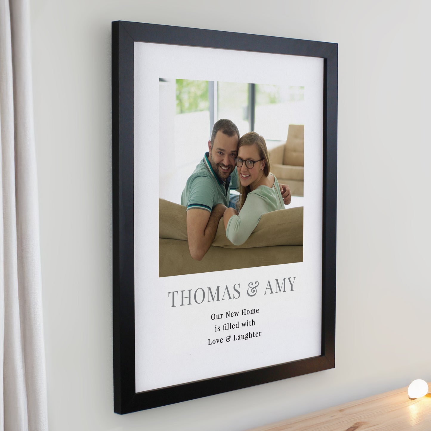 Personalised Square Photo Upload Black Poster Frame