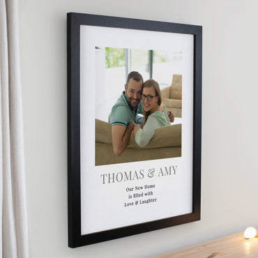 Personalised Square Photo Upload Black Poster Frame