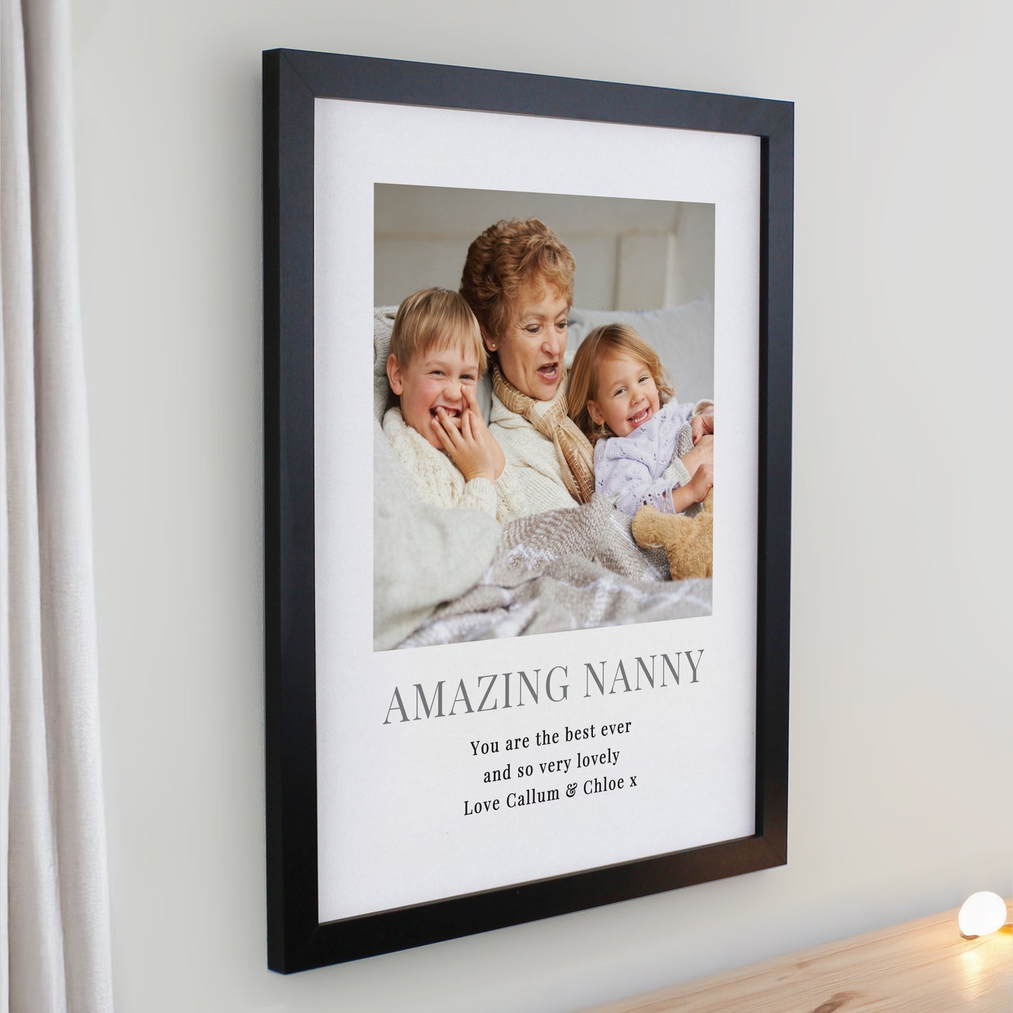 Personalised Square Photo Upload Black Poster Frame