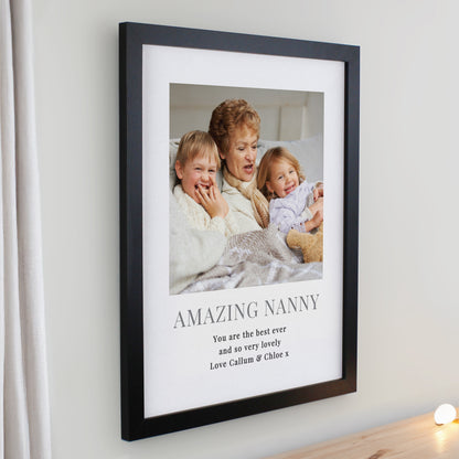Personalised Square Photo Upload Black Poster Frame