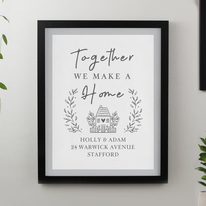 Personalised Home Black Poster Frame