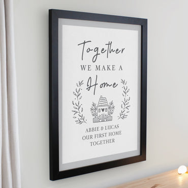 Personalised Home Black Poster Frame