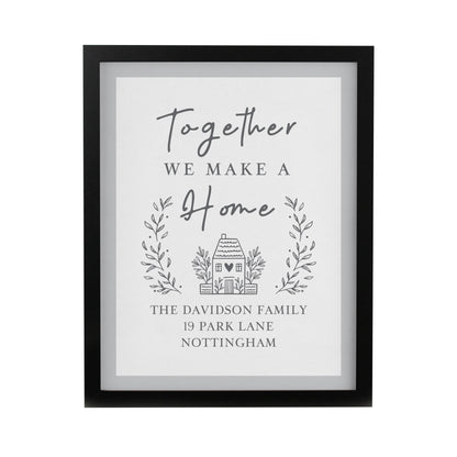 Personalised Home Black Poster Frame