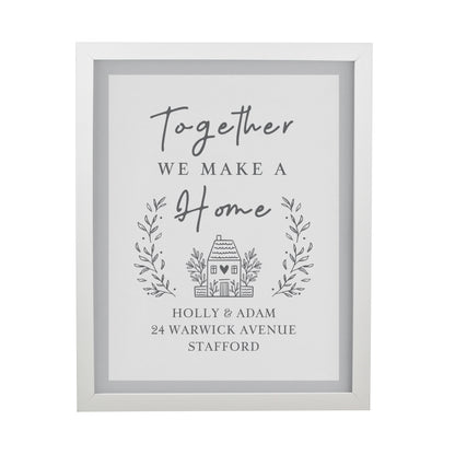 Personalised Home White Poster Frame