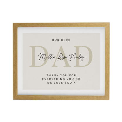 Personalised Free Text Oak Poster Frame
