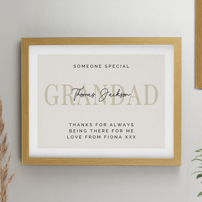 Personalised Free Text Oak Poster Frame