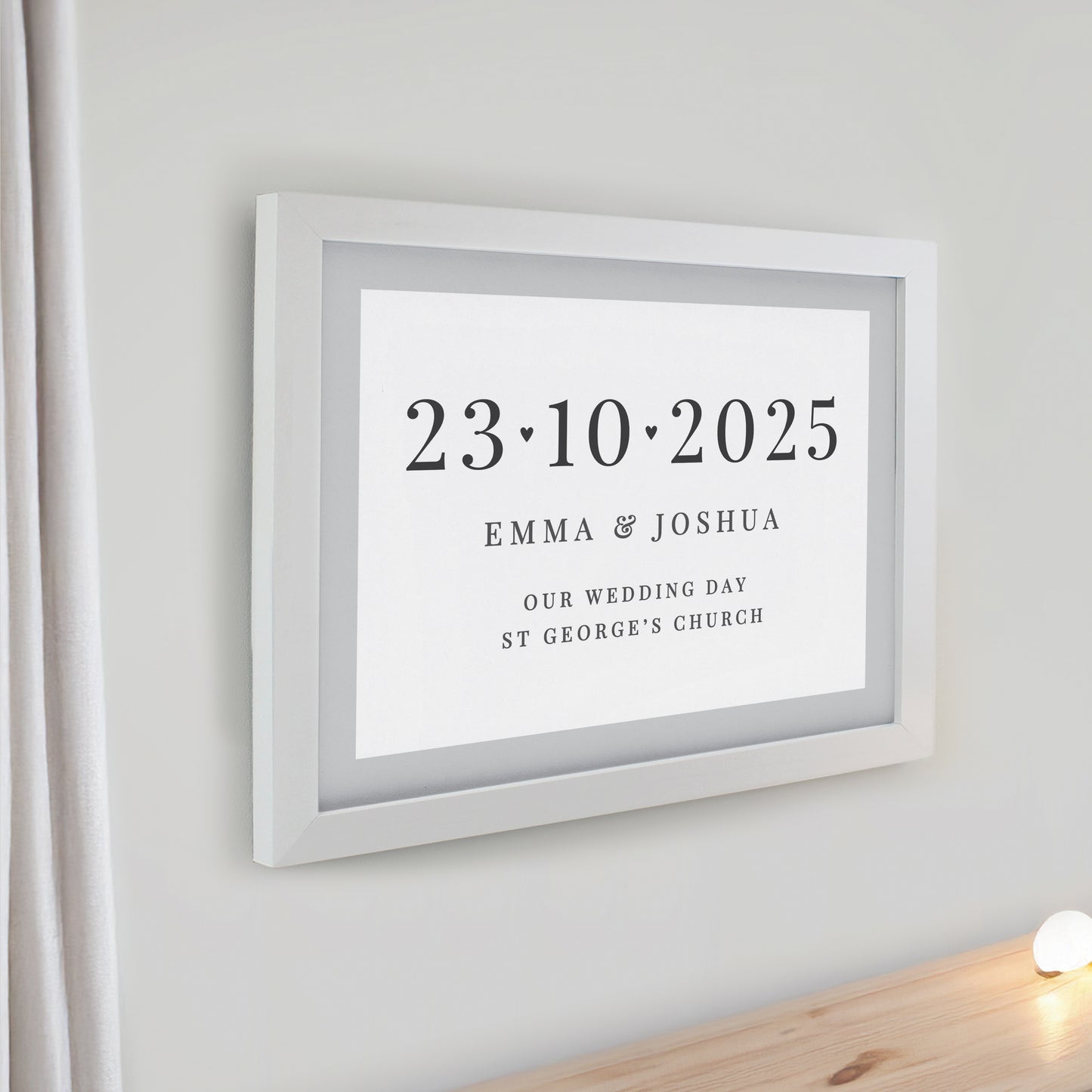 Personalised Special Date White Poster Frame