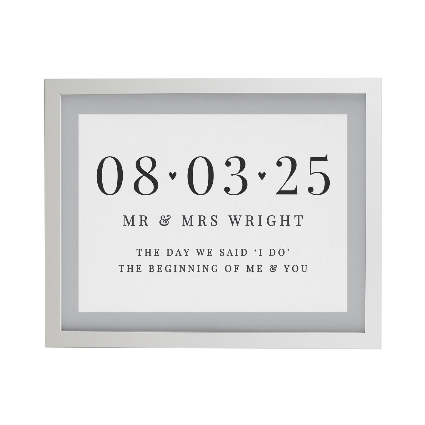 Personalised Special Date White Poster Frame