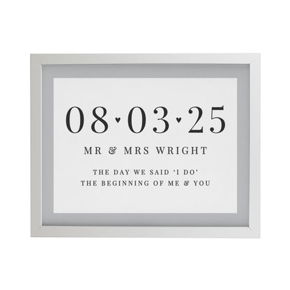 Personalised Special Date White Poster Frame