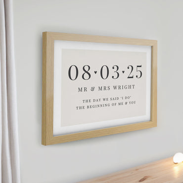 Personalised Special Date Oak Poster Frame