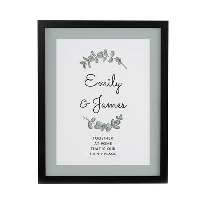Personalised Botanical Black Poster Frame