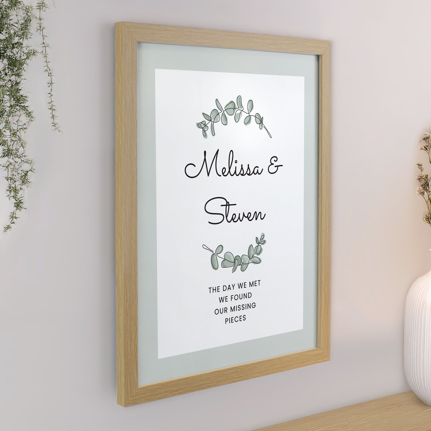 Personalised Botanical Oak Poster Frame