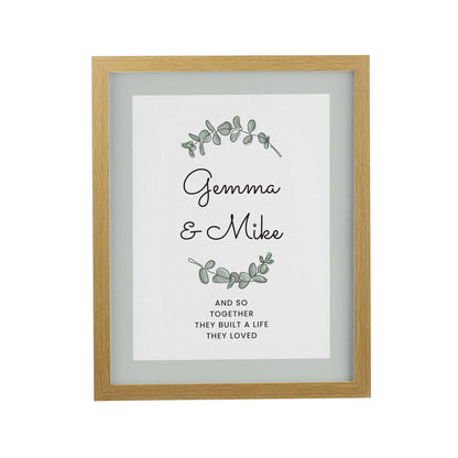 Personalised Botanical Oak Poster Frame