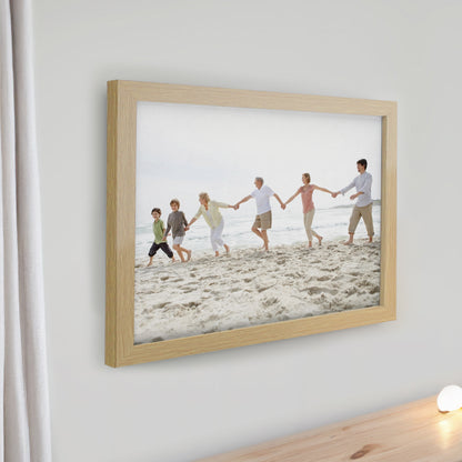 Personalised Photo Upload Oak Poster Frame