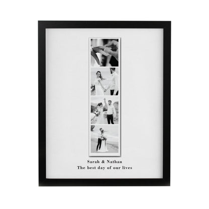 Personalised Photo Upload Strip Black Poster Frame