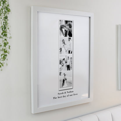 Personalised Photo Upload Strip White Poster Frame