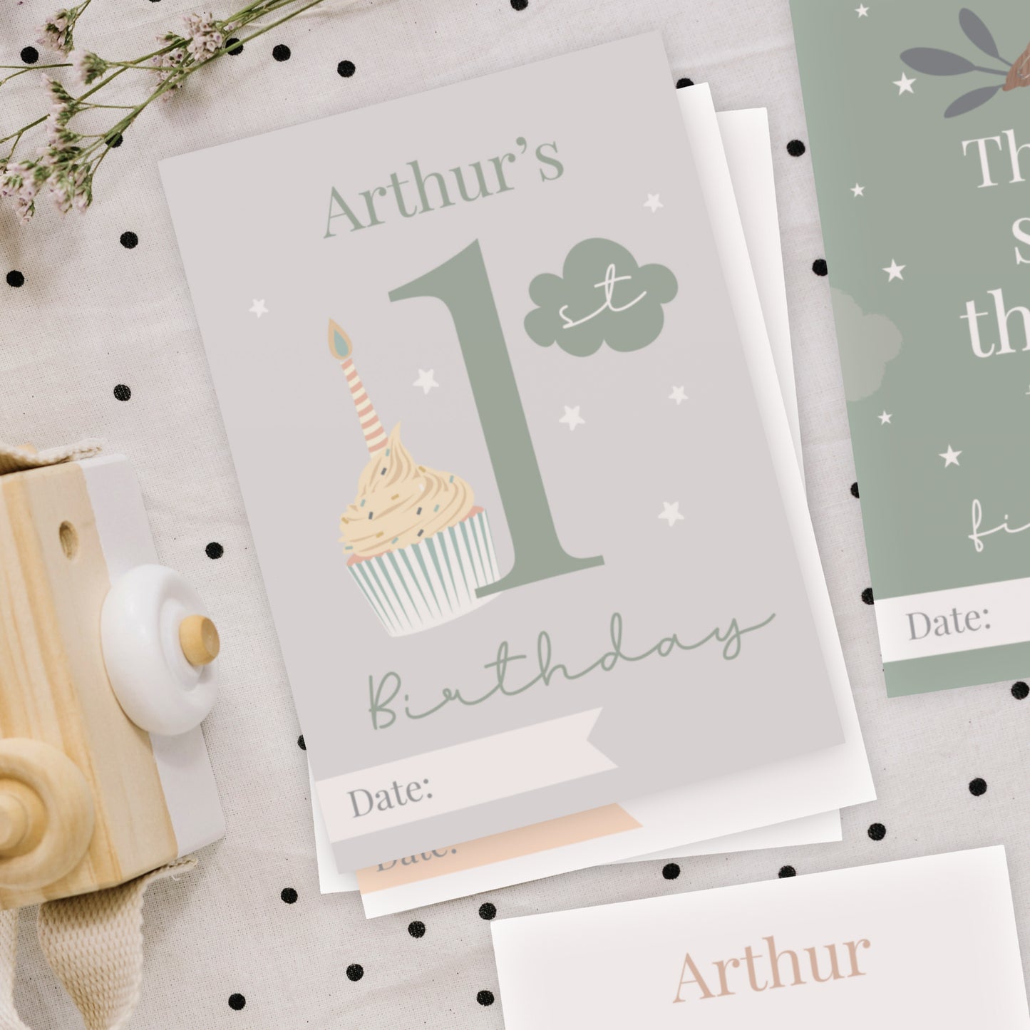 Personalised Woodland Animals Baby Milestone Cards