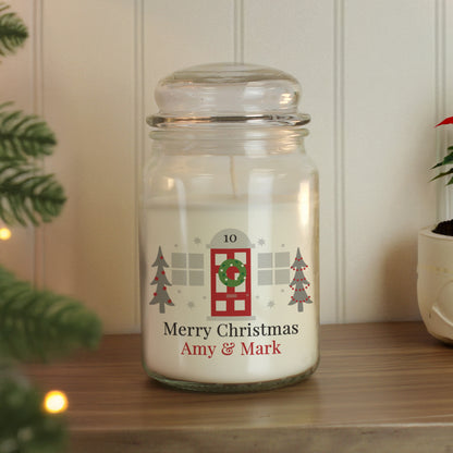 Personalised Home For Christmas Large Candle Jar